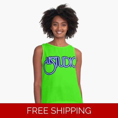 Le Studio Sleeveless Top White & Blue logo